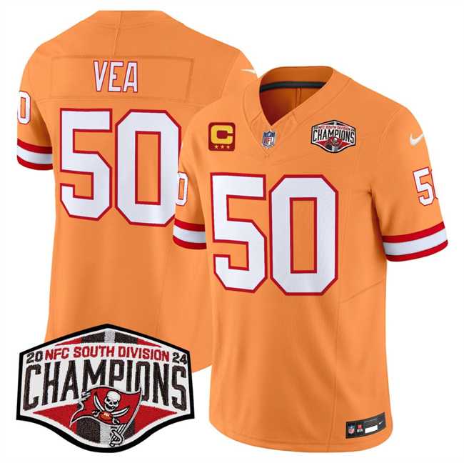 Men%27s Tampa Bay Buccaneers #50 Vita Vea Orange F.U.S.E. 2024 NFC South Champions With 3-Star C Patch Limited Stitched Jersey->tennessee titans->NFL Jersey